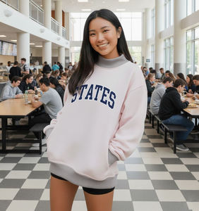 Cozy Oversized <b>Mock</b> <b>Neck</b> Sweatshirt Long Sleeve Casual Streetwear <b>Top</b> Vintage Style Oversized <b>Mock</b> <b>Neck</b> Sweatshirt Comfortable - Product Image 2