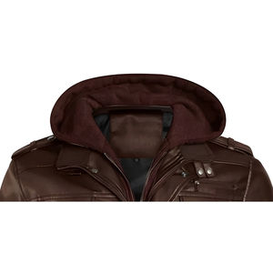Veste en cuir décontractée pour homme, en cuir véritable, pour l'hiver, avec logo sur le devant, réversible et chauffante, imperméable, qualité supérieure 100% - Product Image 2