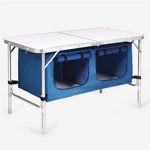 Tavolo da Campeggio Regolabile in Altezza, Portatile e Pieghevole, Quadrato in Metallo con Design Moderno per Parchi - Product Image 6