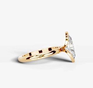 Anillo de Moissanita con Corte Marquesa, Plata de Ley 925, Chapado en Oro, Elegante Anillo de Compromiso, Boda, Aniversario, Promesa, para Mujer - Product Image 3