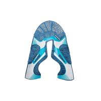 Tige de chaussure en polyester respirant à maille thermocollée sans couture, dégradé bleu-noir, semi-finie, pour baskets de sport d'entraînement, taille personnalisée