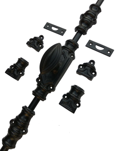 Loquet à crémone en fer pour usage intérieur, pour fenêtre et porte, avec tige verticale longue et bouton, emballage en polybag - Product Image 3