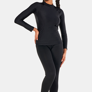 Custom Design High Quality Breathable Quick Dry Women's Rash Guard with Custom Logo Full Sleeve Black Color for Sport Wears - Product Image 3