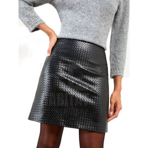 Jupes en cuir pour femmes, jupe crayon marron pour femmes, jupe en velours côtelé au-dessus du genou pour le bureau, jupe classique beige en coton taille haute pour secrétaire - Product Image 6