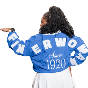Chaqueta cortavientos reversible Zeta Phi Beta Sorority para mujer, azul, con letras griegas, ligera, talla estándar, con cremallera. - Product Image 2