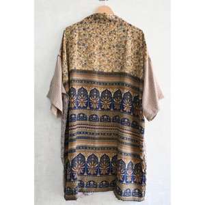 Robe de nuit longue pour femme, style kimono, en soie bohème moderne, grande taille, respirante, pour l'automne, avec motif floral - Product Image 5