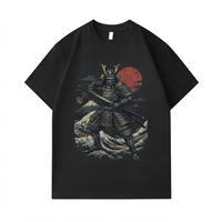 T-shirts graphiques en coton 100% de haute qualité, personnalisés, style samouraï japonais