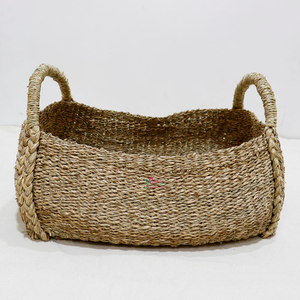 Decorative <b>Seagrass</b> Woven <b>Basket</b>, Eco-Friendly Multifunction Decorative Rectangle Organizer for Home, <b>Laundry</b> and Plant Use - Product Image 5