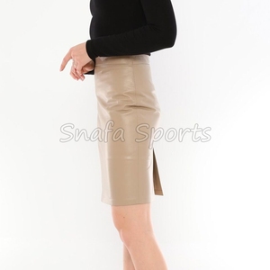 Jupe courte décontractée en similicuir PU, jupe en cuir, été, style européen et américain, sexy, pour femme, couleur unie - Product Image 3