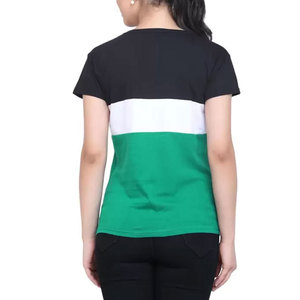 Camiseta de Cuello Redondo y Manga Corta para Mujer, Diseño Color Block, Corte Regular, Estilo Casual, 100% Algodón Jersey, Transpirable, para Todas las Temporadas - Product Image 2