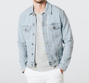 OEM Wholesale Blue Jeans Jacket Fashion Casual Streetwear High Quality Vintage Outerwear Custom Stylish Men Denim Jacket - Product Image 1