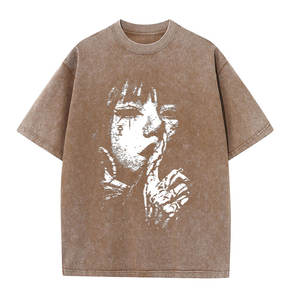 เสื้อยืดผู้ชายผ้าฝ้ายแท้ 100% แบบย้อมสีเอซิด ขายส่ง ปรับแต่งโลโก้ได้ สไตล์สตรีทแวร์ ทรงโอเวอร์ไซส์ ดีไซน์วินเทจ - Product Image 1