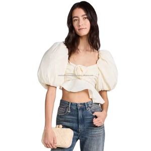 Chemisier boutonné en mousseline blanc uni de haute qualité pour femme, grande taille, manches courtes, style urbain, en coton et fibre de bambou, idéal pour l'été - Product Image 1