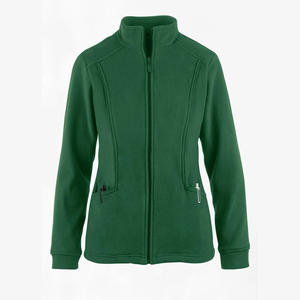 Veste chaude en polaire tricotée pour femme, options de broderie, fermeture éclair intégrale, col montant, séchage rapide, respirante, tenue de travail médicale - Product Image 4