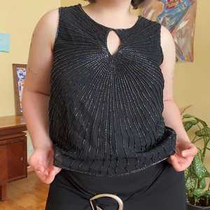 Top de sujetador acolchado con lentejuelas brillantes y cuentas para mujer, estilo micro brasileño con escote en V, encaje, talla grande, para discoteca y danza del vientre - Product Image 2