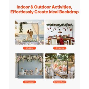 Supporti a barra per tavolo, regolabili da 13'-42" di altezza e 28'-98" di lunghezza, 2 pezzi, per arco da tavolo, arco per palloncini da matrimonio - Product Image 5