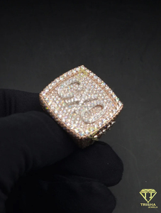 Luxury Custom Number <b>Ring</b> <b>With</b> Moissanite Diamonds Rose Gold Hip Hop Jewelry Supplier - Product Image 1