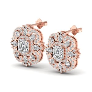 REYES Wholesale Price 925 Sterling <b>Silver</b> Moissanite Halo <b>Stud</b> <b>Earrings</b> For Women 14K Rose Gold Wedding Party Wear Jewelry - Product Image 3