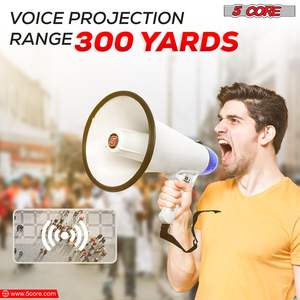 ลำโพงฮอร์นโทรโข่ง20W ออกแบบตามหลักสรีรศาสตร์, ลำโพงไซเรนบันทึกช่วง300เมตรลำโพงโค้ช D0100HXJPJJ ฟุตบอล USB - Product Image 3