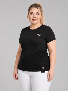 Nouveauté - T-shirt pour femme en coton 100% écologique, manches courtes, coupe classique, couleur unie, vêtements d'été - Product Image 6