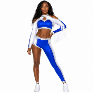 Ensemble complet personnalisé pour majorettes : veste de réchauffement, leggings, tenue d'entraînement, uniforme de cheerleading en gros - Product Image 1