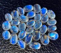 Pierres précieuses en vrac de pierre de lune bleue naturelle polies pour la fabrication de bijoux, bagues, pendentifs, vente en gros B2BX