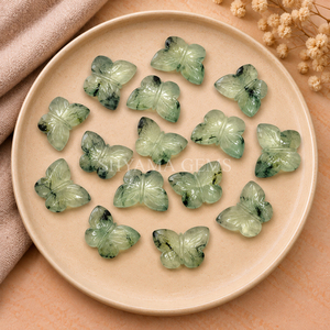 Prehnite <b>Butterfly</b> Shape 13mm Faceted Gemstone <b>Beads</b> for Jewelry Making Wholesale Loose Stone <b>Beads</b> Craft Supplies - Product Image 1