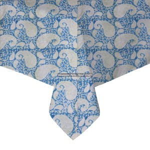 Mantel Cuadrado de Algodón con Estampado Floral Hecho a Mano, Cubierta de Mesa India, Tela de Lino para Decoración de Fiestas y Bodas Estilo Rústico - Product Image 4