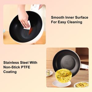 Vaporiera Elettrica Antiaderente con Manico Lungo, Portatile, Cottura Rapida, Doppio Controllo di Potenza, Protezione dal Surriscaldamento - Product Image 6