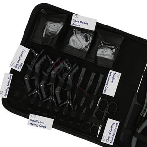 Wholesale Black Hair Extension tools Set featuring 2 Hole Bead Crimper Beads Opening Closing Plier Wig Thread Sewing Needles <b>Box</b> - Product Image 3