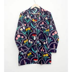 Conjunto de Pijama de Algodón Transpirable, Camisa de Pijama Larga, Ropa para Fiesta Nupcial, Conjunto de Pijama Cómodo, Traje de Dormir Floral, Ideal para el Verano - Product Image 3