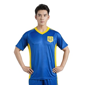 เสื้อฟุตบอล ผ้าโพลีเอสเตอร์ 100%  คอวี  แขนสั้น  สีและโลโก้สั่งทำได้  ปรับขนาดได้  คุณภาพสูง - Product Image 4