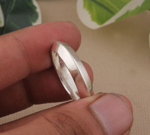 925 Sterling <b>Silver</b> Wedding Band <b>Ring</b> Dainty Minimalist <b>Stacking</b> <b>Silver</b> Skinny Comfort Fit for Women Wholesale - Product Image 4