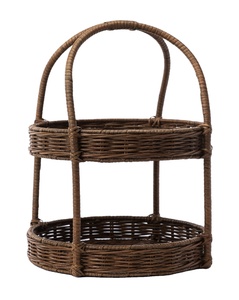 New Arrival Two Tier Natural Rattan Serving <b>Tray</b> Stand Eco Friendly Display <b>Tray</b> Wholesale Bulk Supplier Home <b>Decor</b> Organizer - Product Image 1