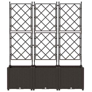 Ensemble de 3 jardinières brunes en acier 47,24 x 15,75 x 56,30 po pour pots de fleurs et jardinières - Product Image 5