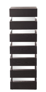 Modern <b>Black</b> Wood <b>Console</b> Table Slatted Leg Stackable Entryway Living Room Furniture - Product Image 4