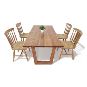 Juego de Comedor Plegable de Estilo Moderno Hecho con Estructura de Madera de Teca para Decoración de Muebles del Hogar - Product Image 4