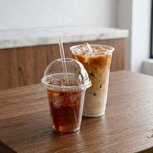 Gobelets en plastique transparent jetables QUANG QUAN de 16 oz à paroi simple pour café, thé, jus, boissons, avec couvercles de 95 mm - Product Image 4