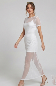 Vestido Maxi de Malla para Mujer, Manga Larga o Corta, Sexy, para Club Nocturno, Vestido de Malla Transparente, Nuevo Vestido Sexy a la Moda - Product Image 4