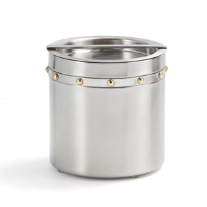 Seau à glace en acier inoxydable avec clous dorés et support pour bouteille - Product Image 1