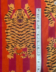 Coral Orange Tiger Print Velvet Drapes - Custom Size Boho <b>Curtains</b> 100% Cotton Velvet High quality cotton velvet - Product Image 3