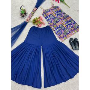 Conjunto de Fiesta para Mujer de Diseñador, Incluye Top Elegante, Dupatta y Sharara - Product Image 5