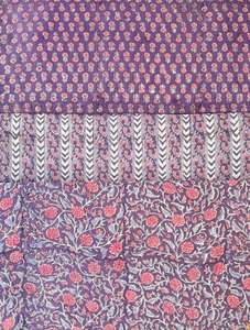 Tissu 100% Coton Indien Imprimé à la Main au Bloc, 60 fils, Poids Moyen, Écologique, 5 Yards en Continu pour Chemises et Housses - Product Image 4