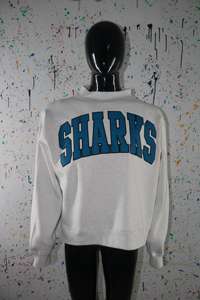 Sudadera SHARKS WHITE con Cuello Alto, 100% Color Verde Azulado, Apliques Bordados, Cuello Ancho, Hilos Finos - Product Image 2
