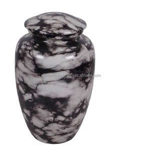 Urna de cremación de Metal con acabado de buena calidad de tamaño mediano para cenizas humanas, urna decorativa para cenizas de metal, urna funeraria para adultos - Product Image 1