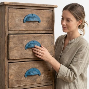Blue Distressed <b>Ceramic</b> Cabinet Handle Oval Industrial Kitchen <b>Drawer</b> Pull Durable Furniture Hardware Eco-Friendly Easy - Product Image 2