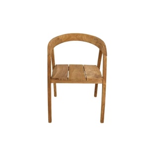 Fauteuil de salle à manger moderne en bois massif avec dossier incurvé, pieds imperméables, design stable pour la maison, le bureau et l'appartement - Product Image 2