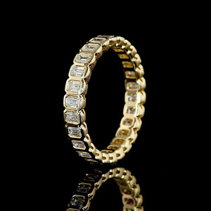 <b>Emerald</b> Cut Diamond Eternity <b>Ring</b> Women's Rhodium Yellow Gold Classic Engagement Wedding <b>Band</b> 10K 14K 18K Gold 925 935 Gift - Product Image 4