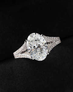 Bague de fiançailles/mariage vintage en or jaune 14 carats avec diamant de culture IGI/GIA, or blanc fin unisexe, pour anniversaire, digne d'une fête - Product Image 1