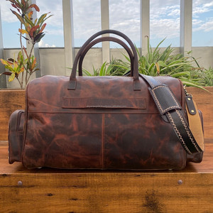 OEM Sac de voyage personnalisé de grande capacité Sacs polochons à bandoulière portables multifonctions Sac polochon en cuir de vache véritable de haute qualité - Product Image 5